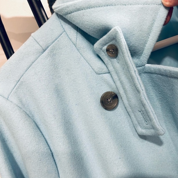 Banana Republic baby blue wool moto-style coat w/ zipper detail XL - Picture 10 of 12